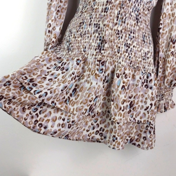 ❤️Bundle Only❤️ STYLE RACK LA Cream W/Brown Tan & Baby-Blue Leopard Print Dress - Picture 4 of 13
